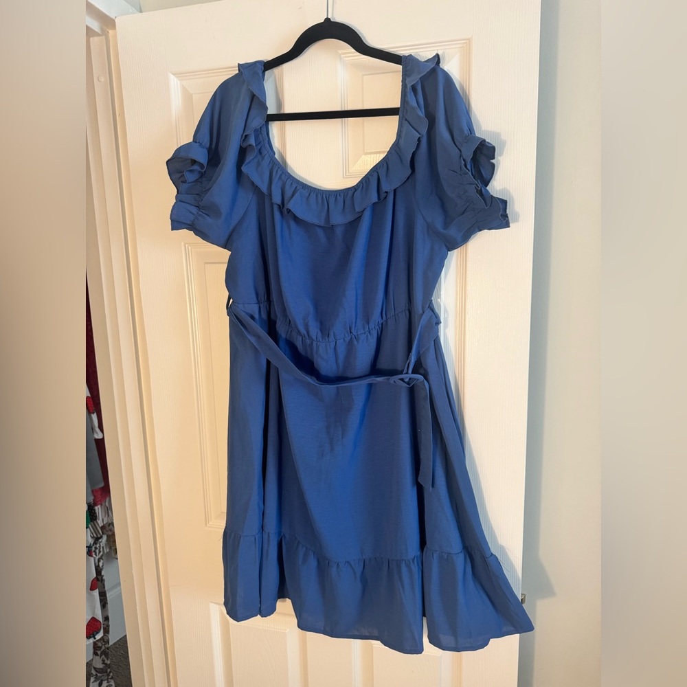 YOINS Elegant Blue Dress